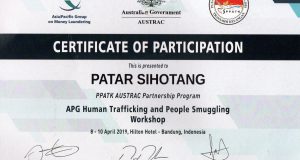 Patar Sihotang SH MH ,Chairman HTW ikut Work Shop APG Human Trafficking and people Smuggling